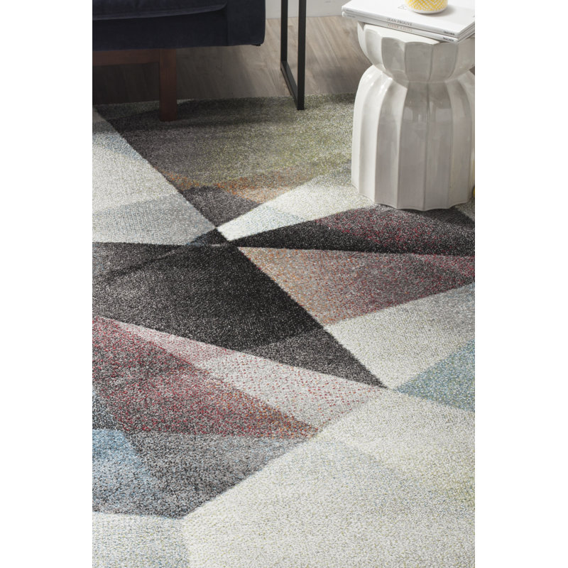 Asumi Wimbled Gray/Brown Area Rug, Square 8'