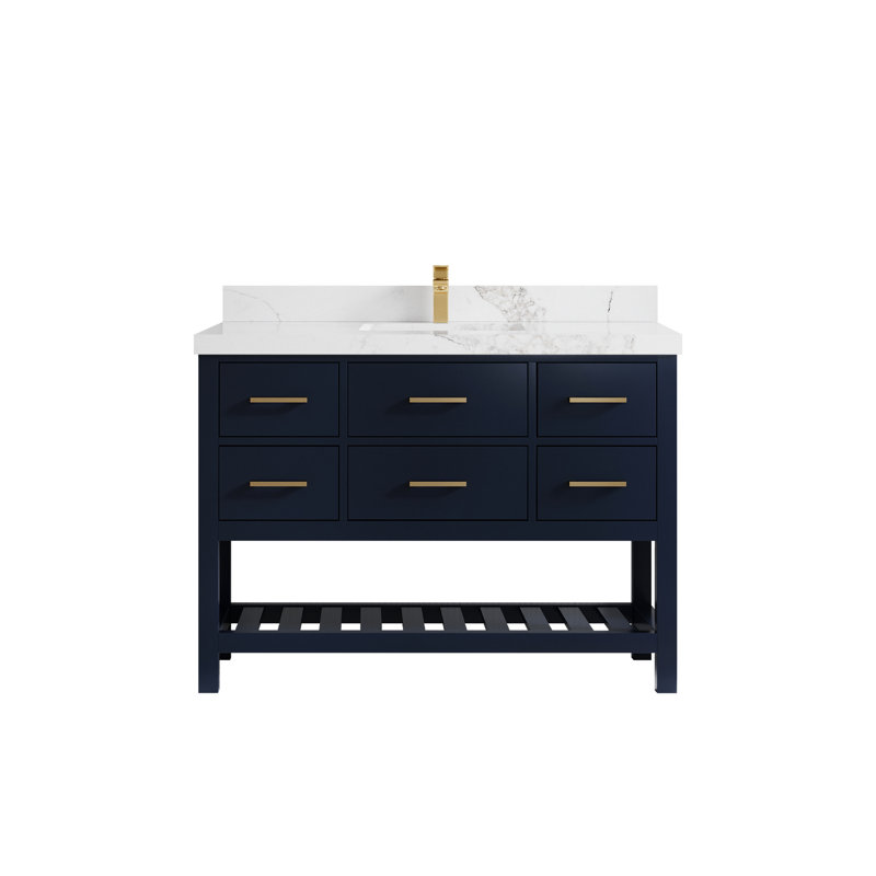 Parker 48'' Single Bathroom Vanity with Top, Calacatta Nuvo