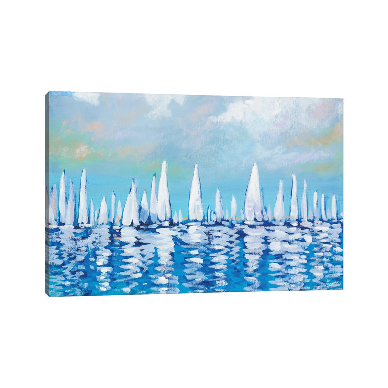 «Regatta On The Sea» par Dan Meneely - reproduction d'art, H 12 po x l 18 po x 1,5 po