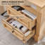Ensemble de deux tables de bout en bois de style campagnard de 26 po de hauteur, buffet avec 2 tiroirs et station de charge, tablettes ouvertes-188921371-177712487