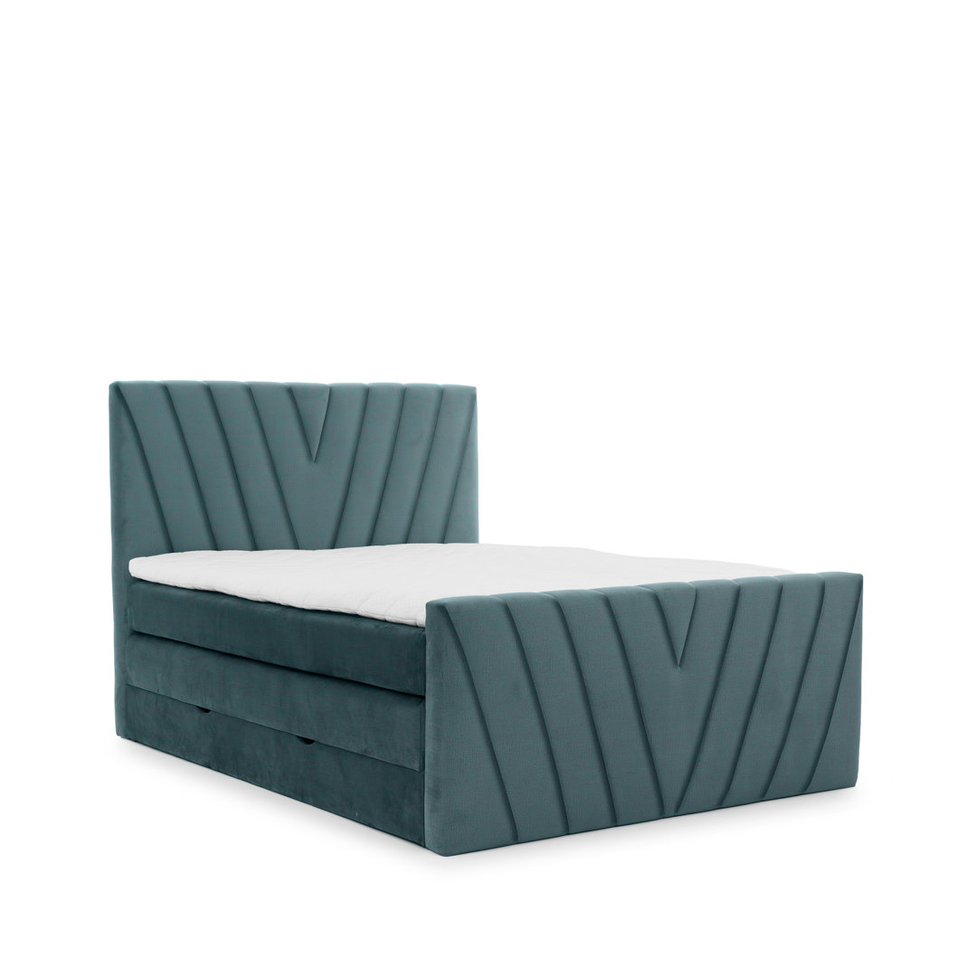 Boxspringbett Mankin mit Topper und Bettkasten