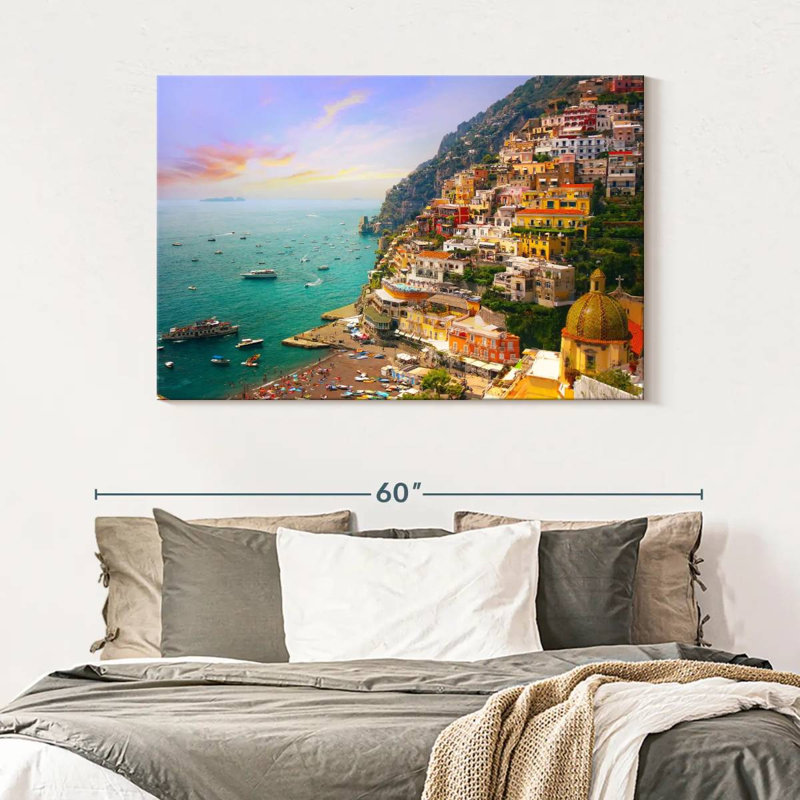 Gillard, village animé de Positano, H 32 po x l 48 po