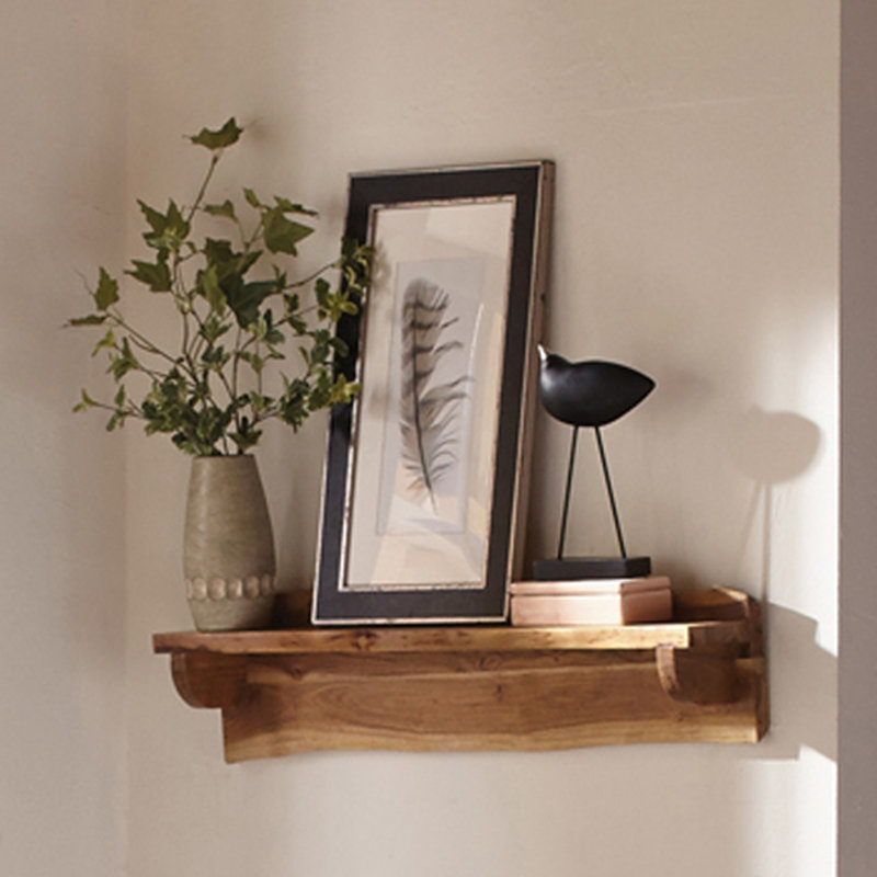Hirohisa Cottage Beach House Design Wall Mounted Mantel Shelf With An Open Shelf, 36"