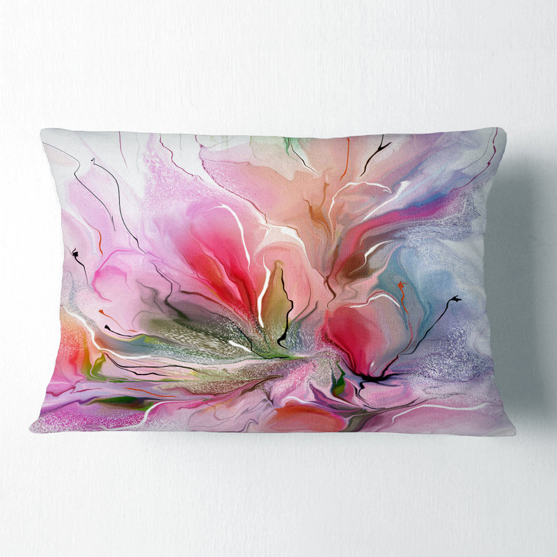 Coussin décoratif floral à motif peint
