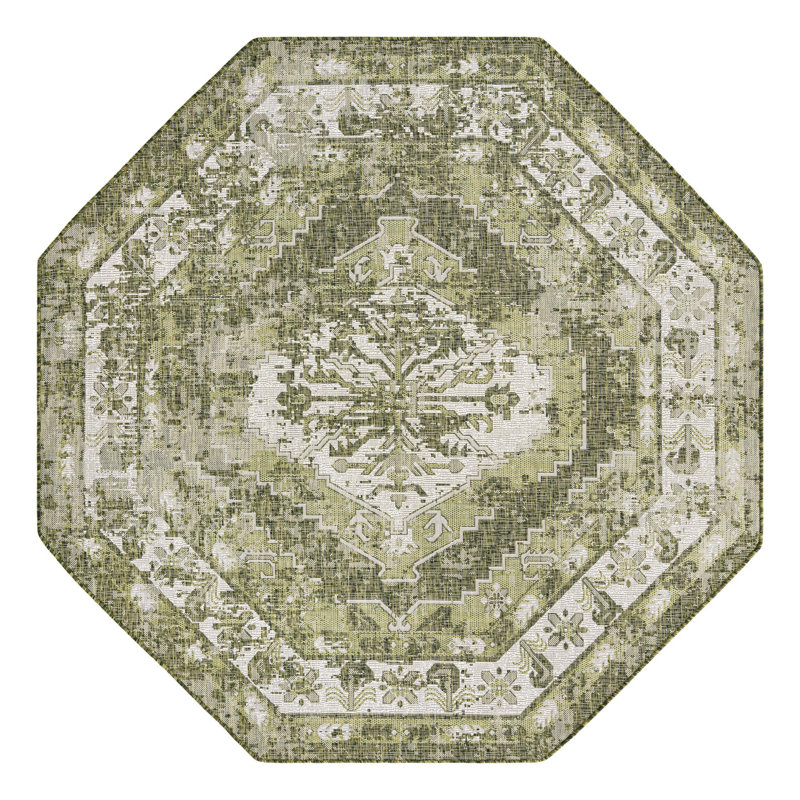 Langley Street Valerie Gray/Green Indoor/Outdoor Rug & Reviews | Wayfair