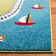 Carousel Kids Racetrack Area Rug In Green / Ivory