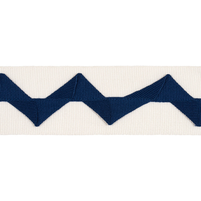 Schumacher x Mary McDonald Lazare Applique Tape, Navy/Ivory