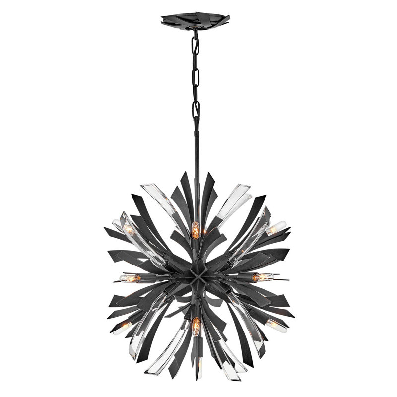 Vida 22" Thirteen-Light Modern Orb Hanging Chandelier w/ Crystal Accents