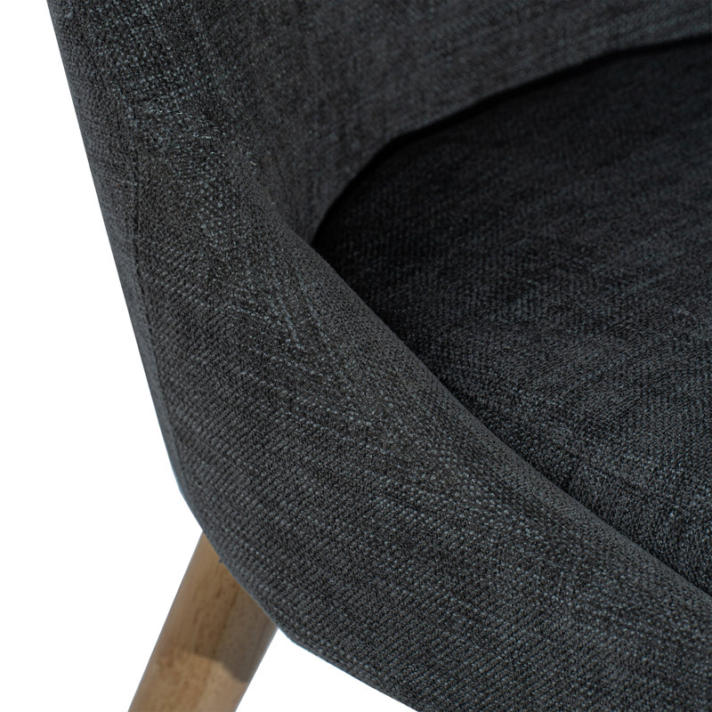 Chaise d'appoint Linden - Ardoise avec pieds naturels, Slate