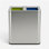 Poubelle de recyclage rectangulaire à deux compartiments 70 litres / 18,5 gallons, ouverte en acier inoxydable (capacité de 40 L x 30 L), idéale pour les restaurants, les cafés, les gymnases et les maisons