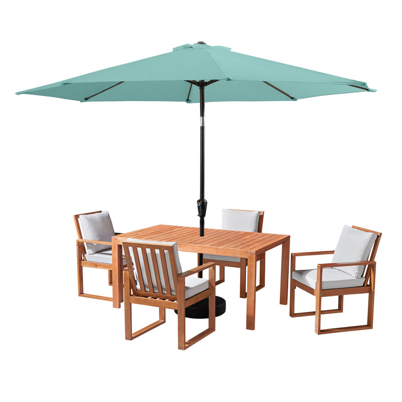 Ensemble de salle à manger de patio 6 pièces Weston, Bleu clair