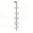 Bookshelf, Bookcase, Etagere, Ladder, 5 Tier, 72"H, Office, Bedroom, Metal, Laminate-945477464
