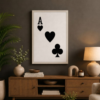 Ace and Hearts Geometric - Wrapped Canvas