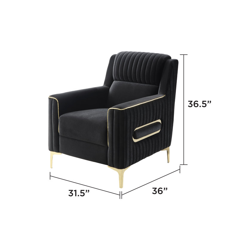 Chaise rembourrée Margery, Similicuir noir