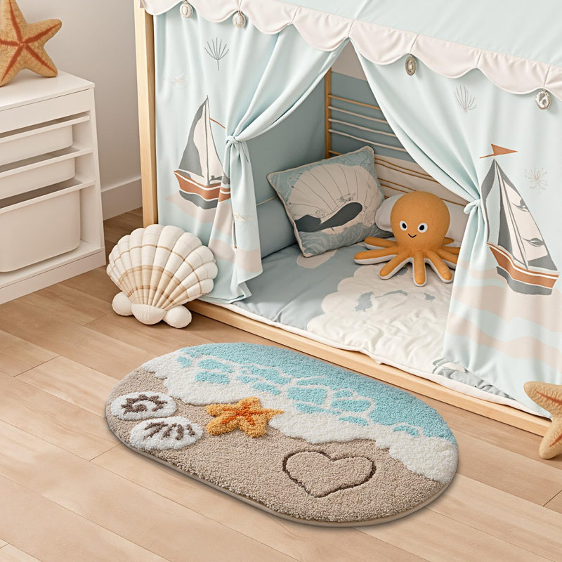 Tapis de plage doux et absorbant, envers antidérapant, idéal