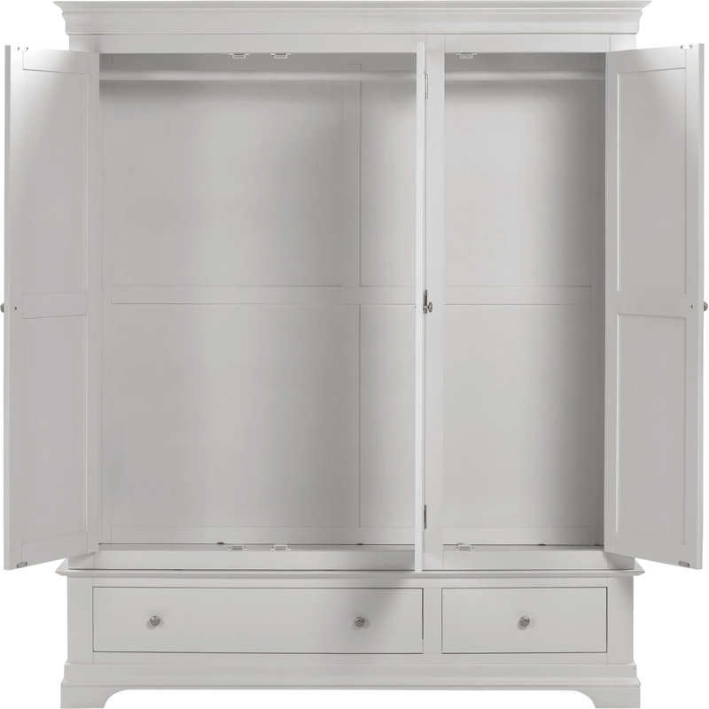 Adaleya 3 Door 2 Drawer Wardrobe, Grey