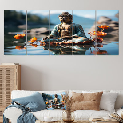 «Zen Tranquility Buddha In Meditation II, 5 pièces», 5 pièces