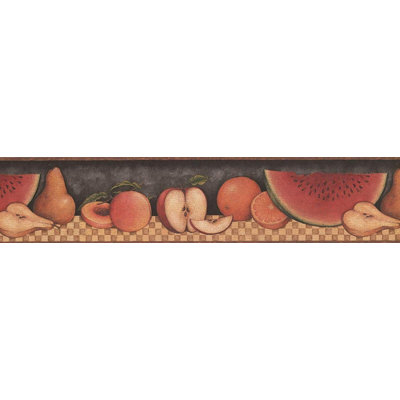Bordure de papier peint tranches de fruits L 15 pi x l 5,25 po