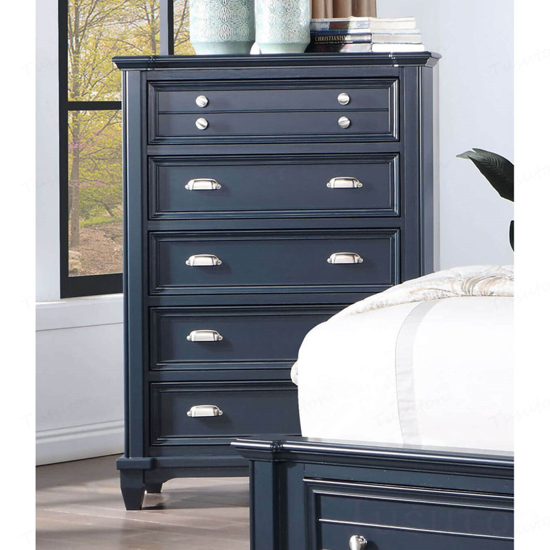 Solid Wood 38.01 " W 5 - Drawer Dresser