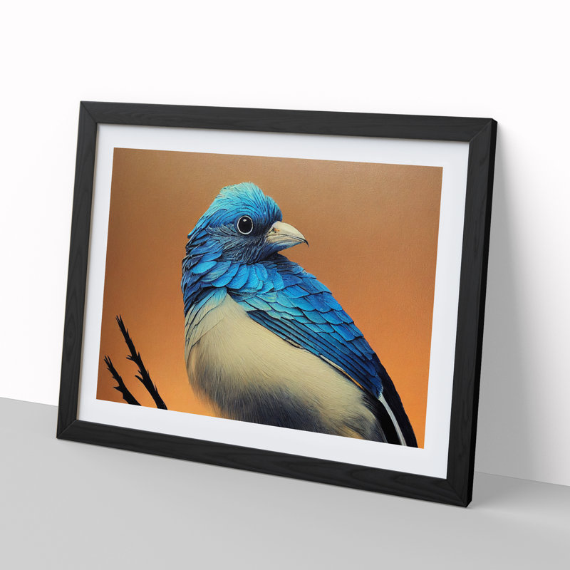 Breathtaking Bird - Single Picture Frame Print, Black Framed, 46cm H x 64cm W x 2cm D