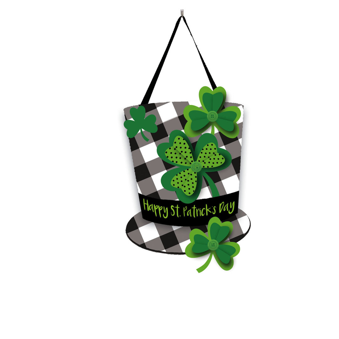 Plaid St. Patrick's Day Hat Outdoor Wall and Door Décor The Holiday Aisle®