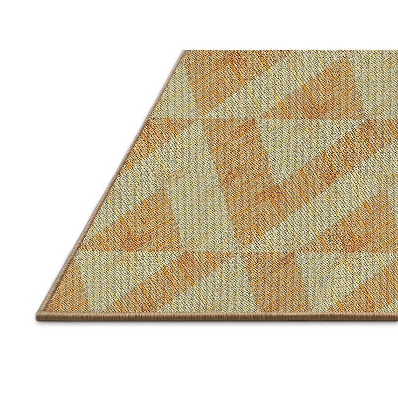 Tapis de zone orange à motif, Rectangle 5 pi x 7 pi