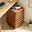Classeur mobile moderne en bois massif brun