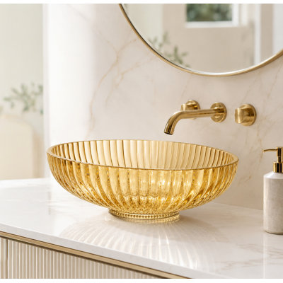 Majestic 21" Glass Oval Vessel Bathroom Sink