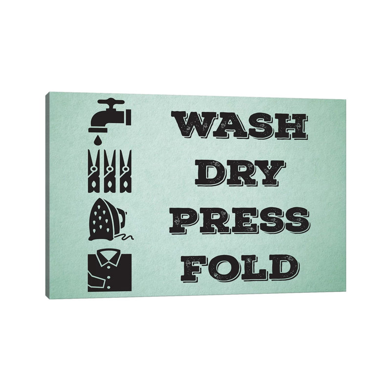 Laundry Mint II by Melody Hogan - Wrapped Canvas Print, 20.32 cm H x 30.48 cm W