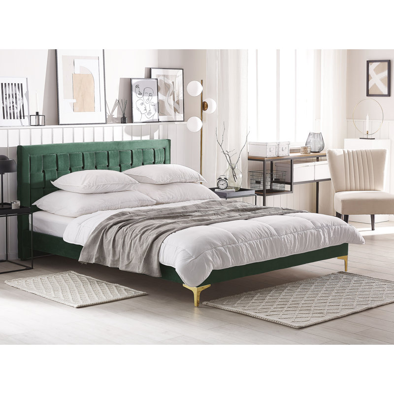 Ilya Upholstered Bed, Super King (6'), Green