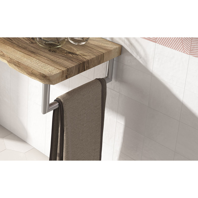 Summer 12.5 x 25 cm Beveled Ceramic Subway Tile, White