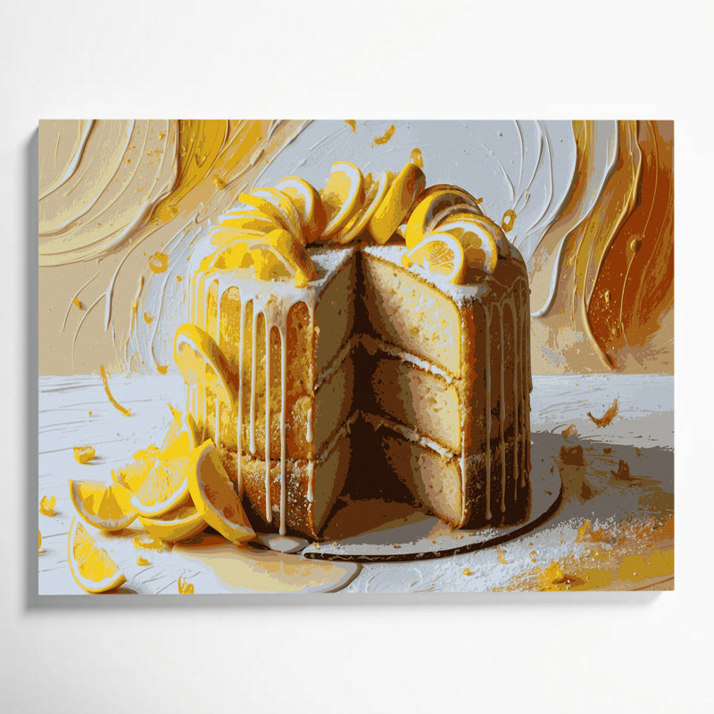Art mural sur toile beige, Desserts, H 20 po x l 24 po
