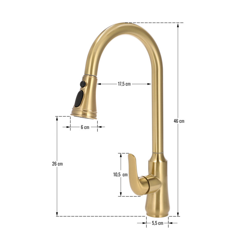 Belfry Kitchen Kitchen Faucet, Gold