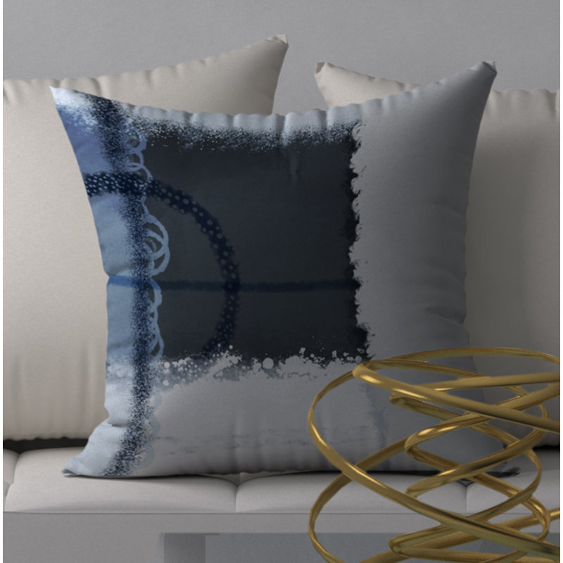 Abstract Throw Pillow, 18" H x 18" W