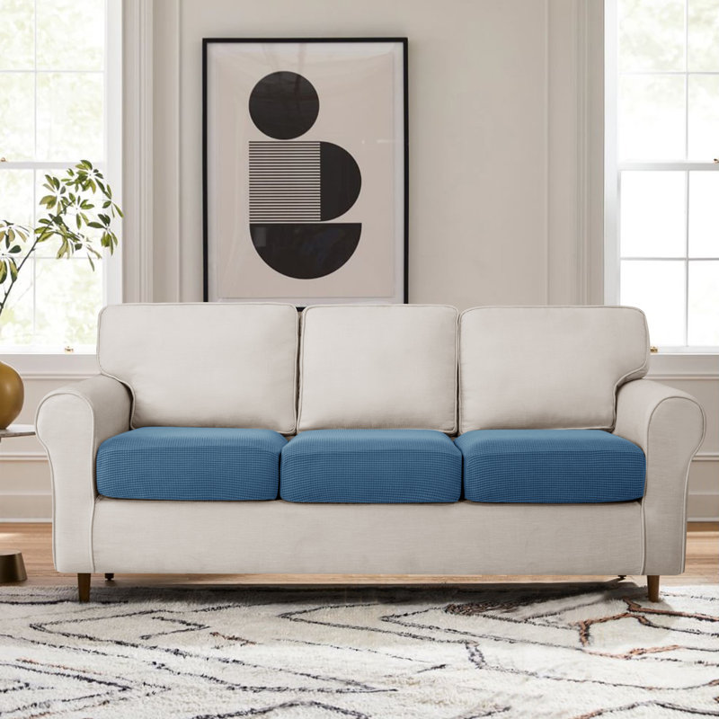 Housse de coussin texturée, Bleu denim