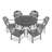 7-Piece Set Of Cast Aluminum Patio Furniture With Brown Cushions-83750534-83750529