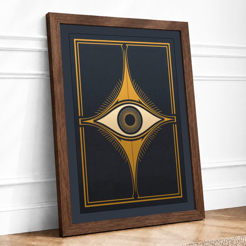Gilded Third Eye Art Deco - Framed Print, A2 - 59.4 x 42.0 cm, Walnut