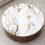 Table basse 35,4 po moderne en faux marbre avec 2 tiroirs et plateau en pierre frittée, table basse ronde rustique avec placage en noyer-1714364247-1714362419