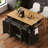 54Inch Large Kitchen Island With Rubber Wood Drop Leaf, Embossed Texture Rolling Kitchen Cart On 4 Wheels With 4 Doors And 3 Drawers, Kitchen Island With Storage For Kitchen, Dining Room-93516969