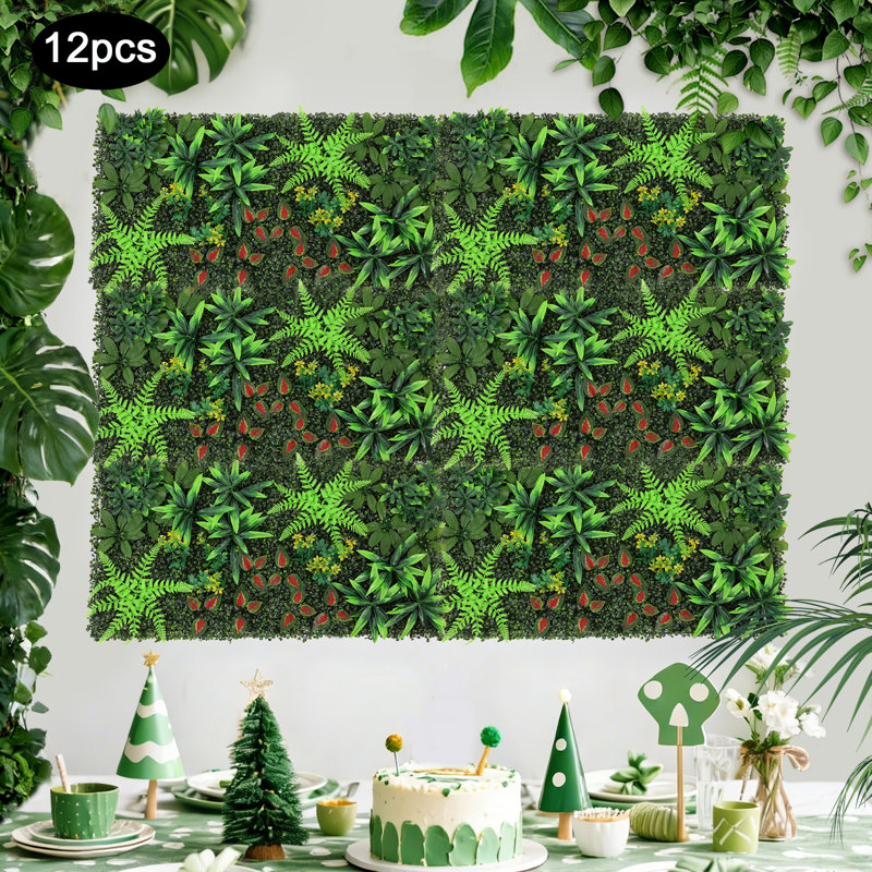 12 panneaux muraux de verdure artificielle