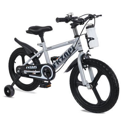 Vélo pour enfants de 18 po de 3 à 9 ans, roues d'entraînement luisantes, siège réglable, vélo pour enfants, rose