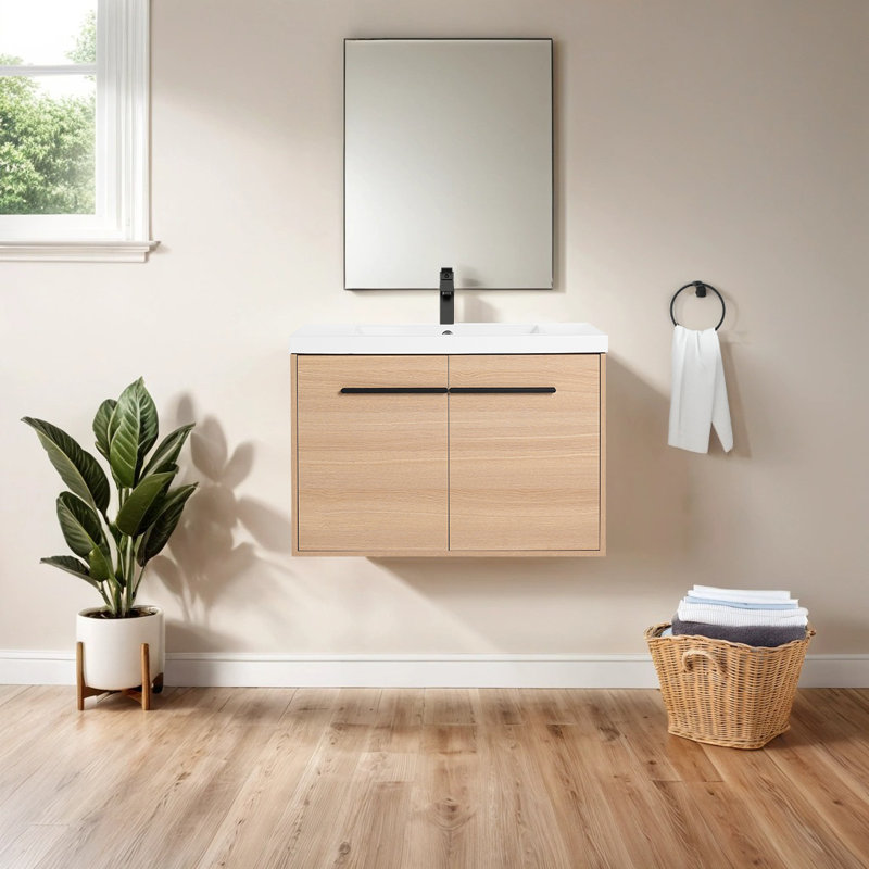 Meuble-lavabo simple 29,52 po avec plateau en résine Nawab