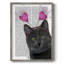 Black Cat, Valentines, reproduction encadrée - bois massif