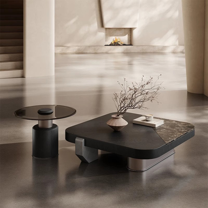 Table basse italienne en pierre carrée micro-cristalline