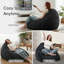 Cloud Large Bean Bag Chair with Ottoman, Corduroy Lounge Chair with 35D High-Density Foam