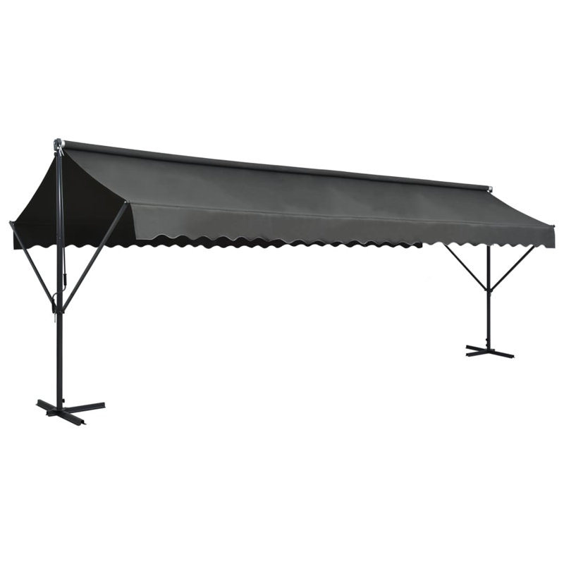 Auvent autoportant pour auvent rétractable pour l'extérieur, H 118,1 po x l 236,2 po P 118,1 po, Anthracite