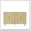 Buffet en bois moderne avec rangement, grand buffet cannelé avec tablettes réglables, crédence, console d'appoint