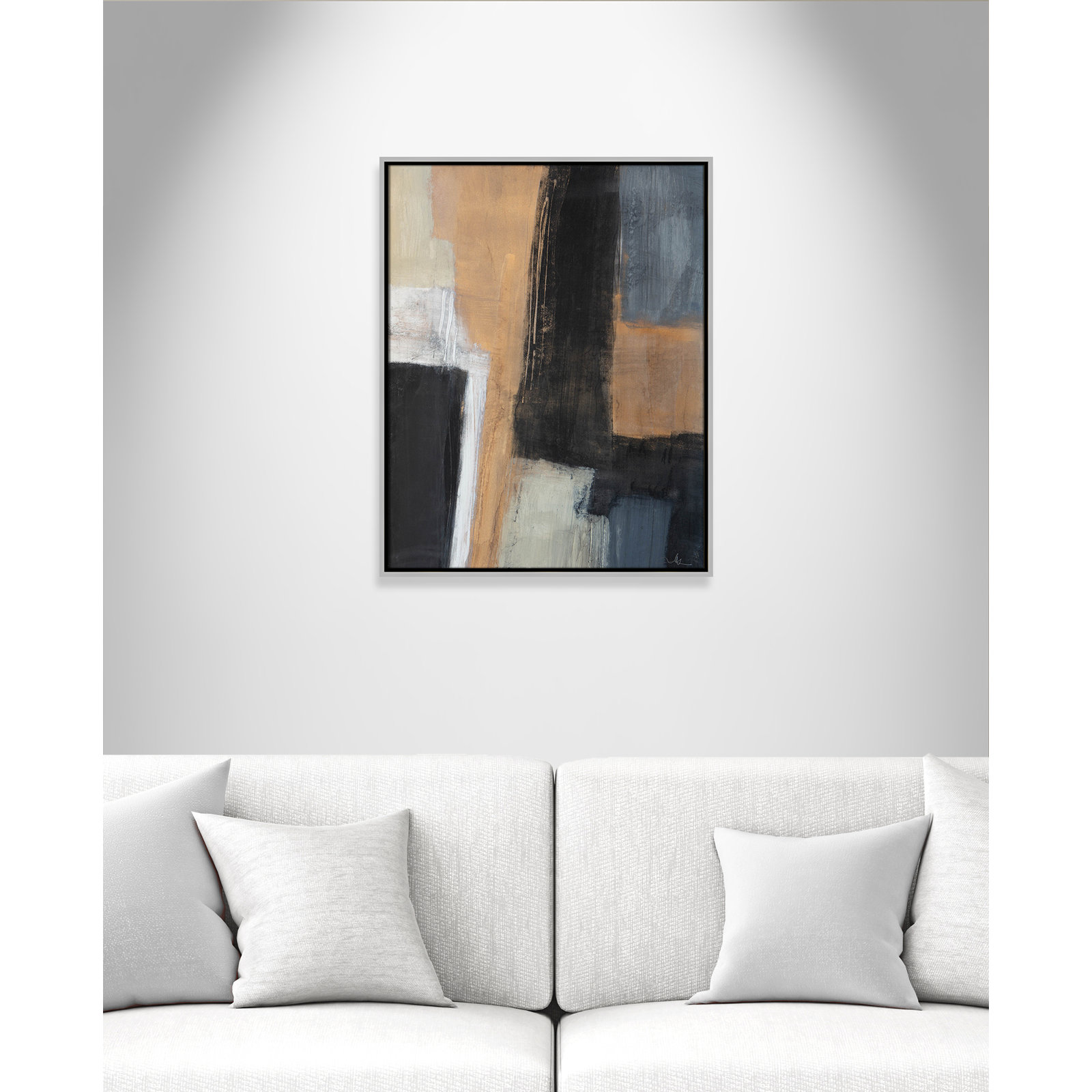 Calderon "Metallic Slate I" Print, Silver, 29.5" H x 23.5" W x 2" D