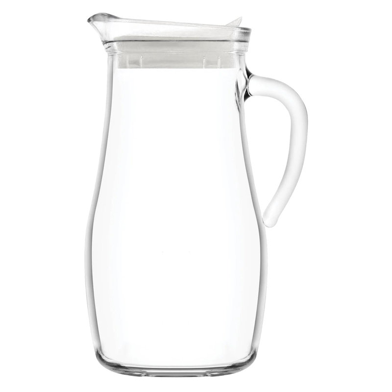 LAV Misket Glass Water Jugs with Silicone Lid - 1.8L - Clear/White - Pack of 3