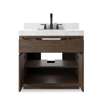 Everett Single Vanity-Satin Espresso Oak